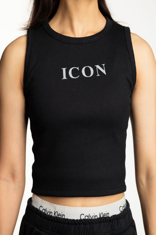 BODY FITTED WOMEN'S TANK TOP - BLACK