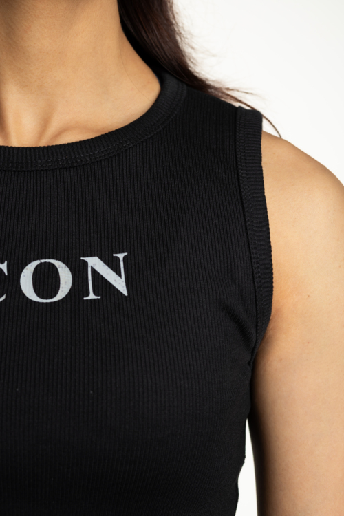 BODY FITTED WOMEN'S TANK TOP - BLACK - Image 2