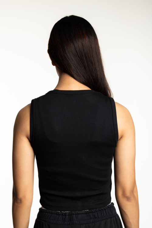 BODY FITTED WOMEN'S TANK TOP - BLACK - Image 3