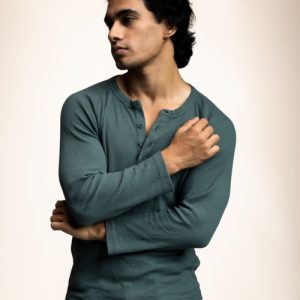 FULL SLEEVE HENLEY T-SHIRT – SLATE GREEN